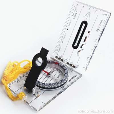 Multifunctional Outdoor Equipment Portable Compass Map Scale Ruler for Hiking Camping